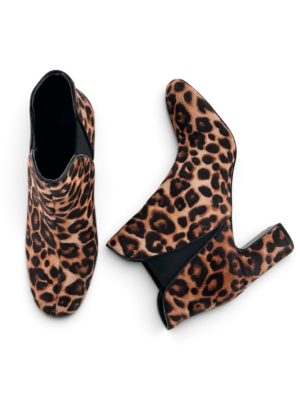 White House Black Market Cheetah Haircalf Booties Size 6